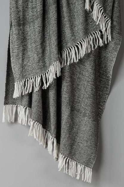 50" X 60" Black And White Chevron Cotton Throw Blanket HomeRoots