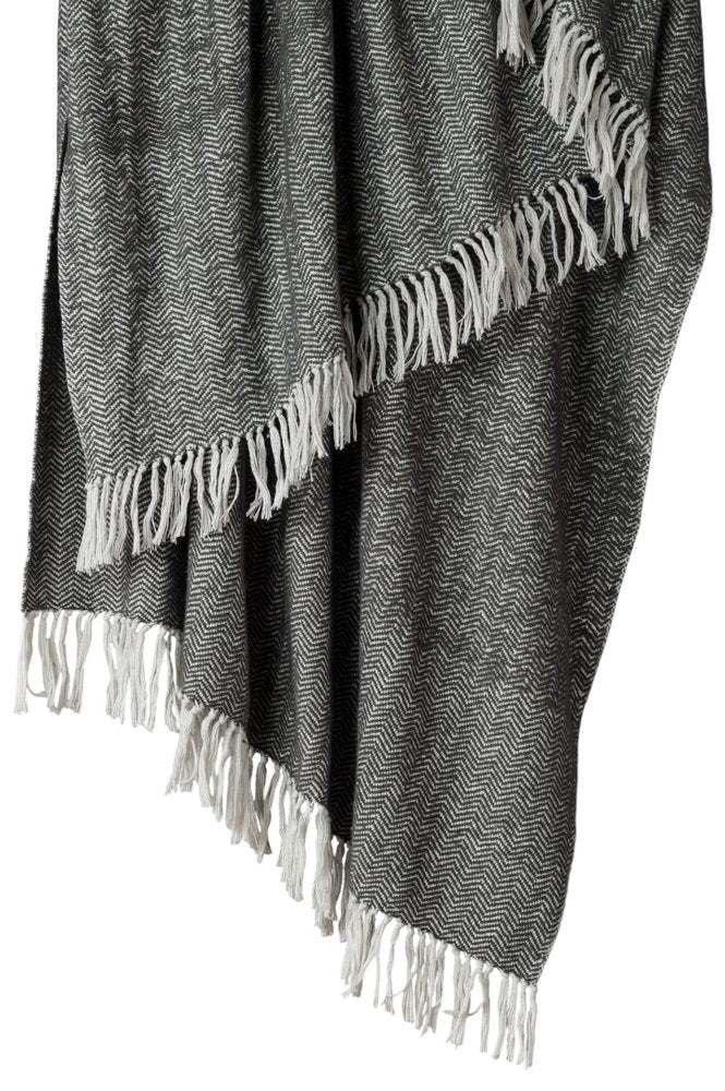 50" X 60" Black And White Chevron Cotton Throw Blanket HomeRoots