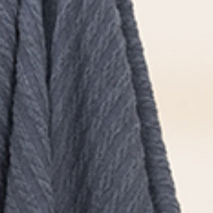 Blue Gray Knitted 100% Cotton Throw Blanket HomeRoots