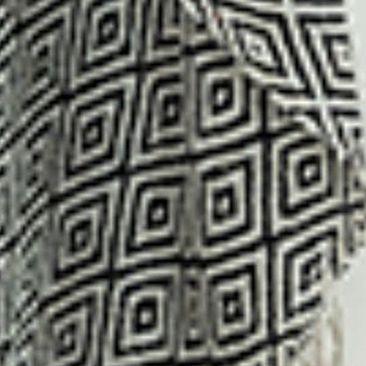 50" X 60" Black And White Cotton Chevron Throw Blanket with Tassels HomeRoots