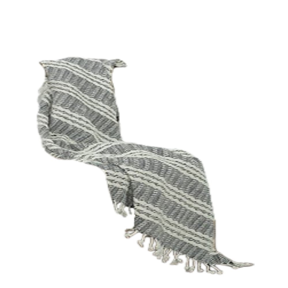 Black Woven 100% Cotton Throw Blanket HomeRoots