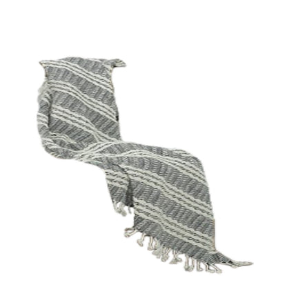 Black Woven 100% Cotton Throw Blanket HomeRoots