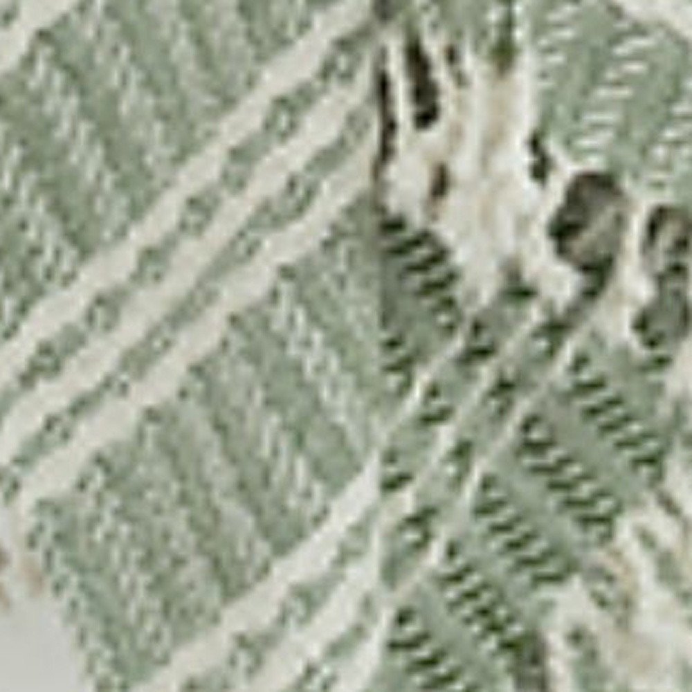 Green Woven 100% Cotton Throw Blanket — view 3