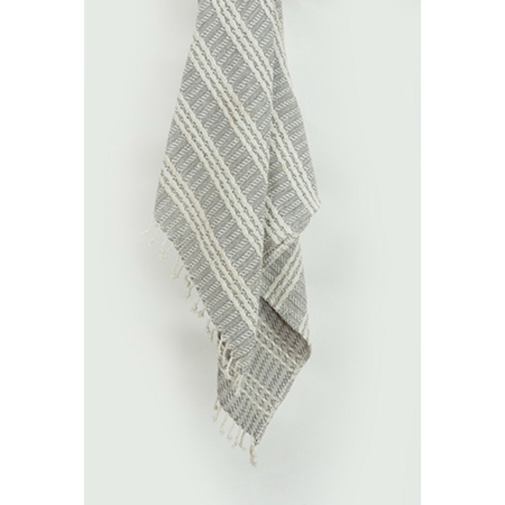 Charcoal Woven 100% Cotton Throw Blanket HomeRoots