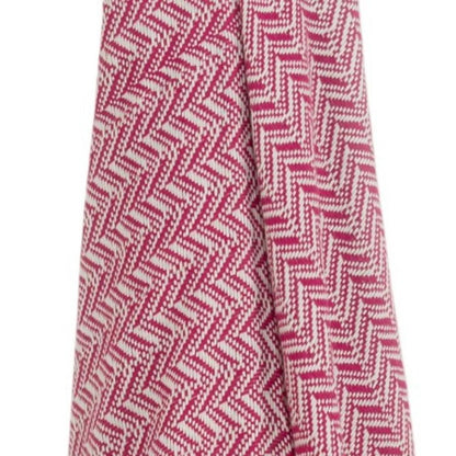 50" X 60" Hot Pink Cotton Woven Chevron Throw Blanket with Fringe HomeRoots
