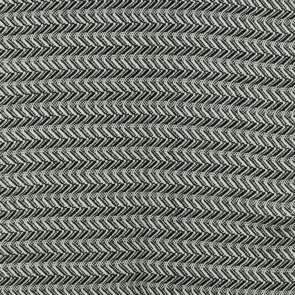 50" X 60" Black And Ivory Chevron Cotton Throw Blanket with Fringe HomeRoots