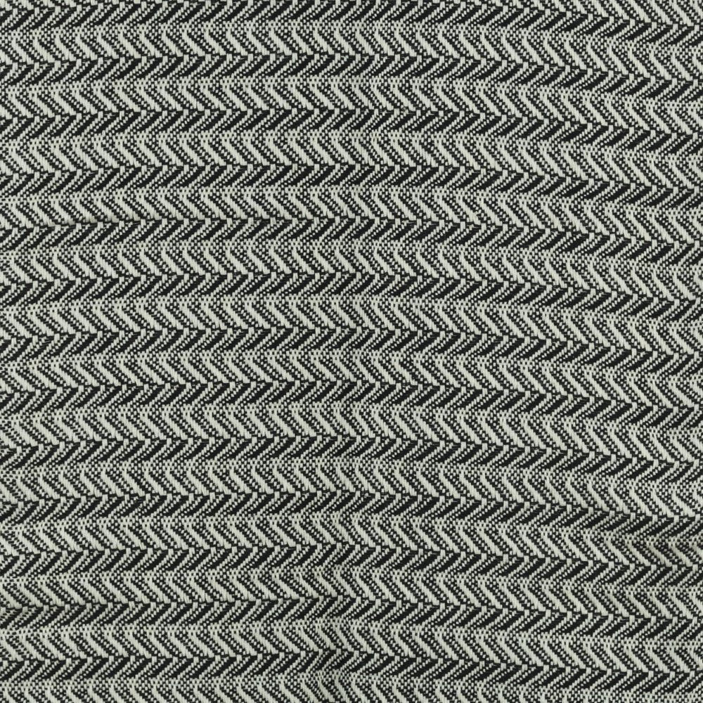 50" X 60" Black And Ivory Chevron Cotton Throw Blanket with Fringe HomeRoots