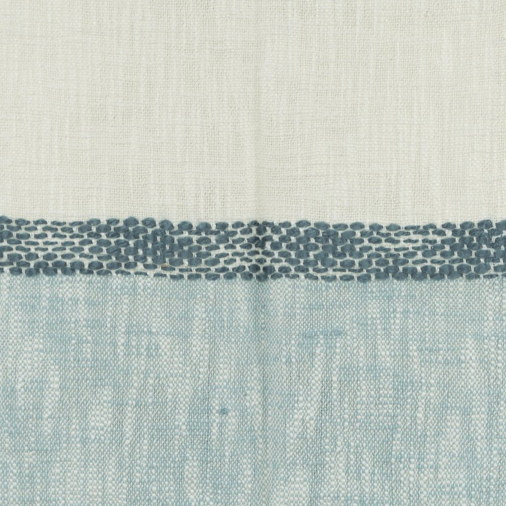 50" X 60" Blue Cotton Woven Color Block Throw Blanket with Fringe HomeRoots