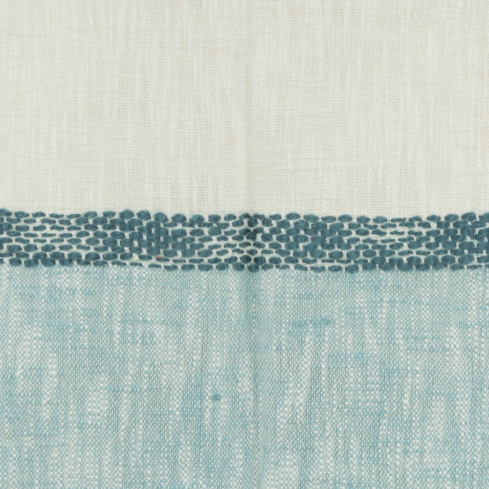 50" X 60" Blue Cotton Woven Color Block Throw Blanket with Fringe HomeRoots