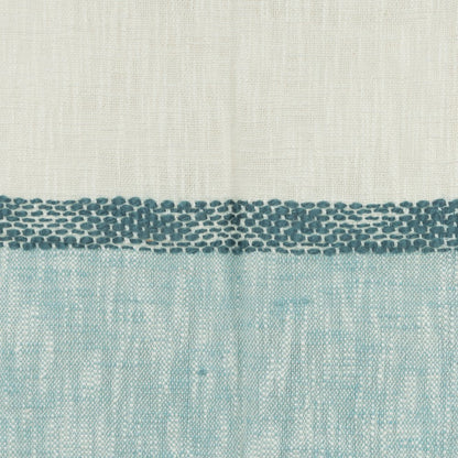 50" X 60" Blue Cotton Woven Color Block Throw Blanket with Fringe HomeRoots