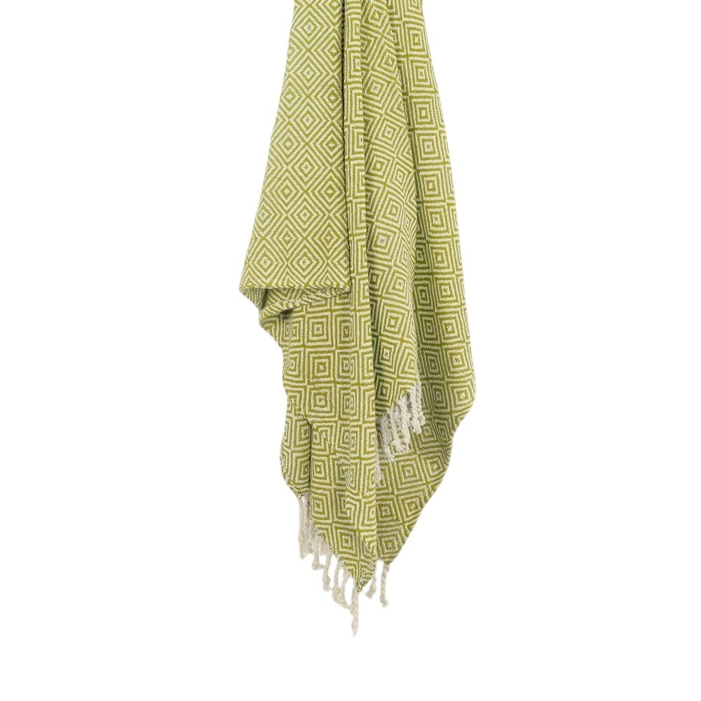50" X 60" Citrine And Ivory Geometric Cotton Throw Blanket with Fringe HomeRoots