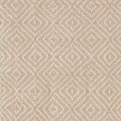 50" X 60" Blush Cotton Woven Geometric Throw Blanket with Fringe HomeRoots