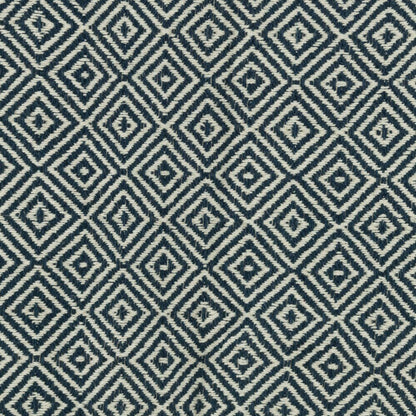50" X 60" Navy Blue Cotton Woven Geometric Throw Blanket with Fringe HomeRoots
