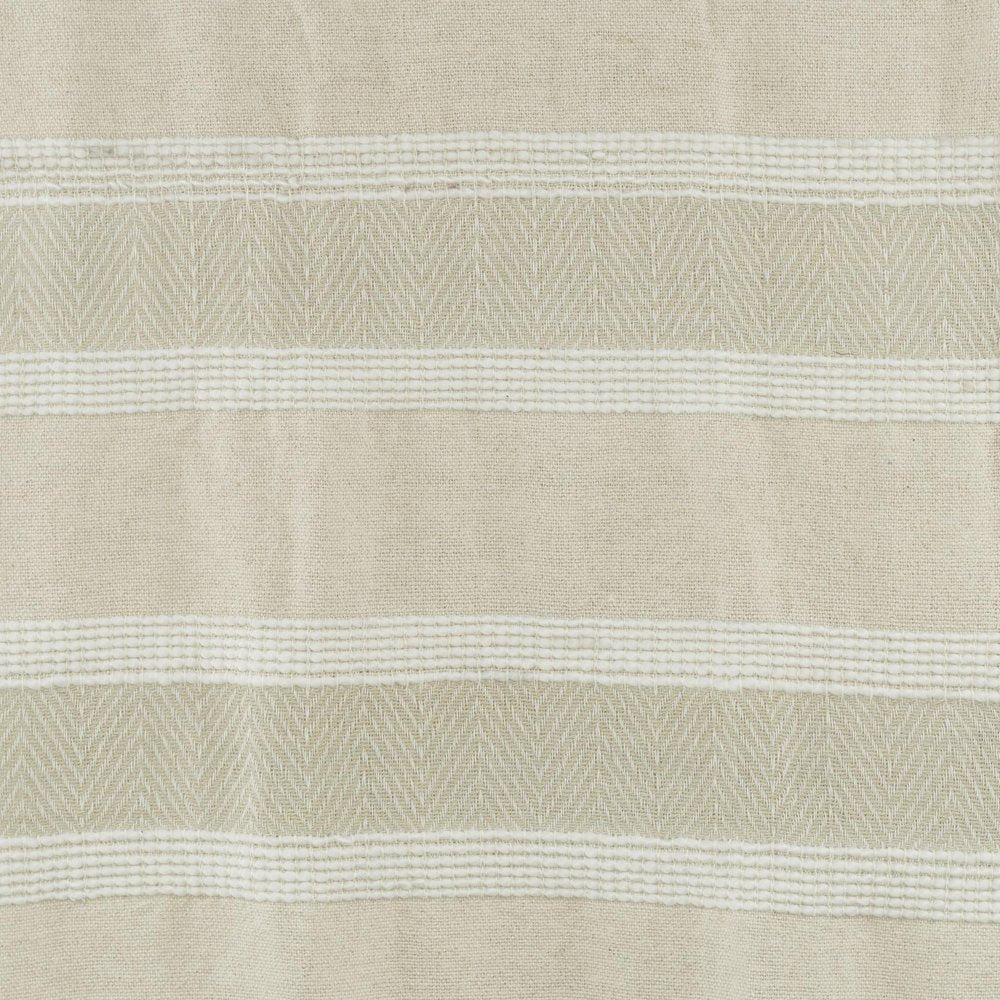 50" X 60" Natural Cotton Woven Striped Throw Blanket with Fringe HomeRoots