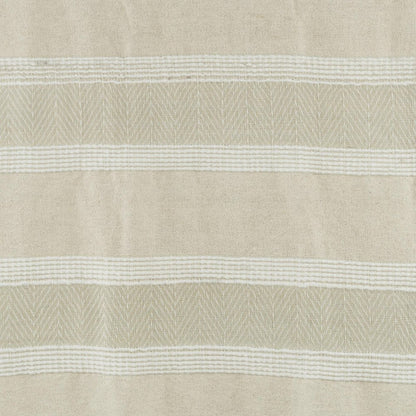 50" X 60" Natural Cotton Woven Striped Throw Blanket with Fringe HomeRoots