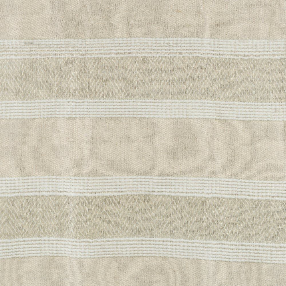 50" X 60" Natural Cotton Woven Striped Throw Blanket with Fringe HomeRoots