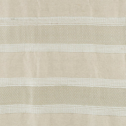 50" X 60" Natural Cotton Woven Striped Throw Blanket with Fringe HomeRoots