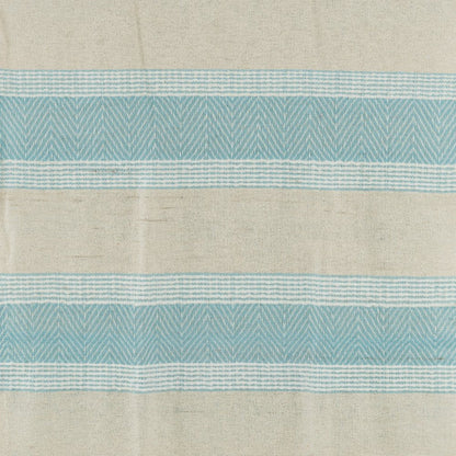 50" X 60" Aqua Cotton Woven Striped Throw Blanket with Fringe HomeRoots