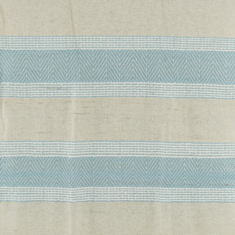 50" X 60" Aqua Cotton Woven Striped Throw Blanket with Fringe HomeRoots