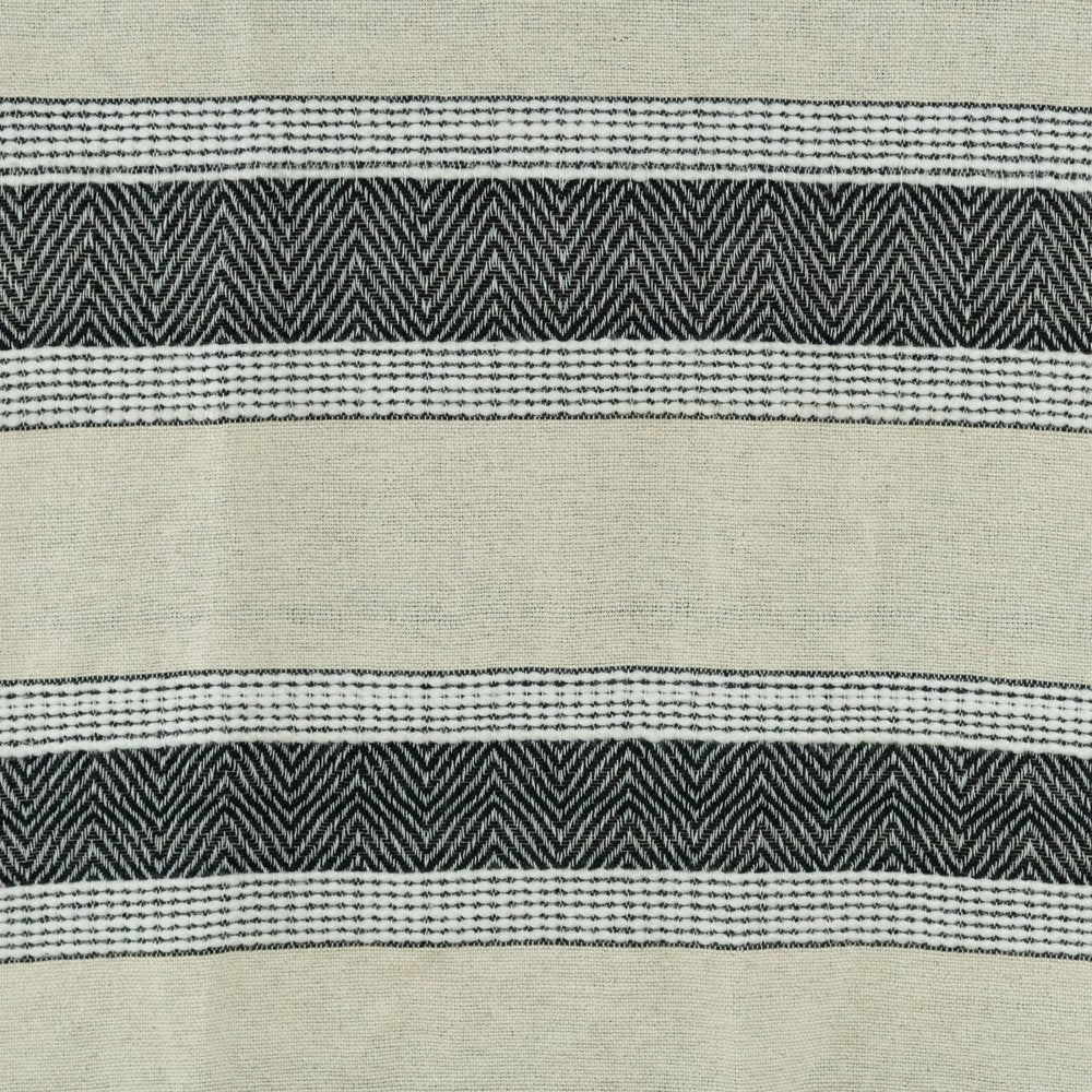 50" X 60" Black Cotton Woven Striped Throw Blanket with Fringe HomeRoots