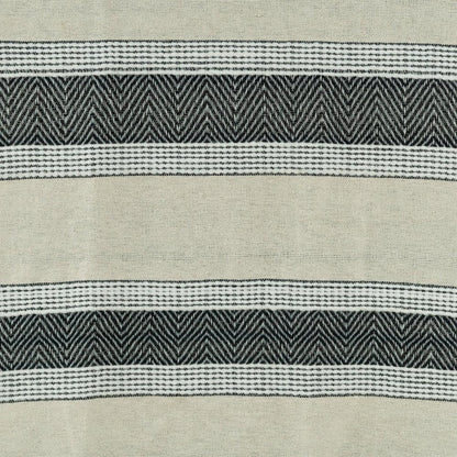 50" X 60" Black Cotton Woven Striped Throw Blanket with Fringe HomeRoots