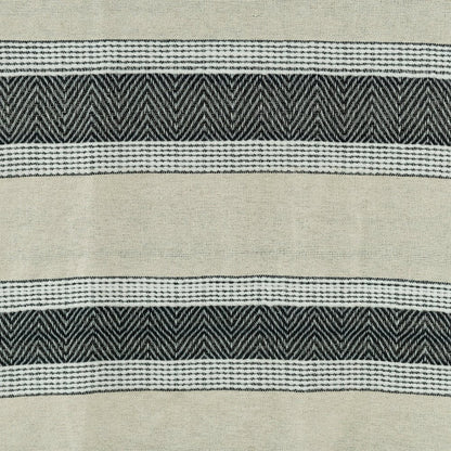 50" X 60" Black Cotton Woven Striped Throw Blanket with Fringe HomeRoots