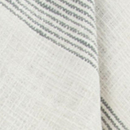 50" X 60" Gray And Ivory Cotton Woven Striped Throw Blanket with Fringe HomeRoots