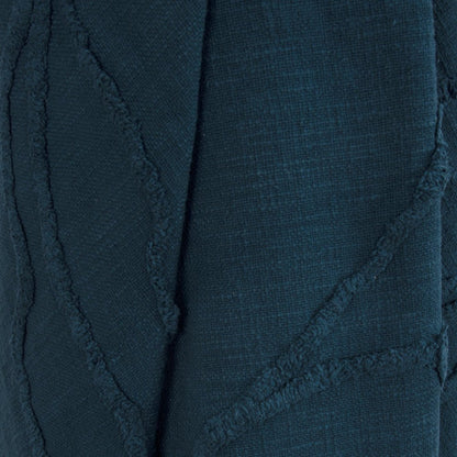 Teal Blue Woven 100% Woven Textured Cotton Throw Blanket HomeRoots