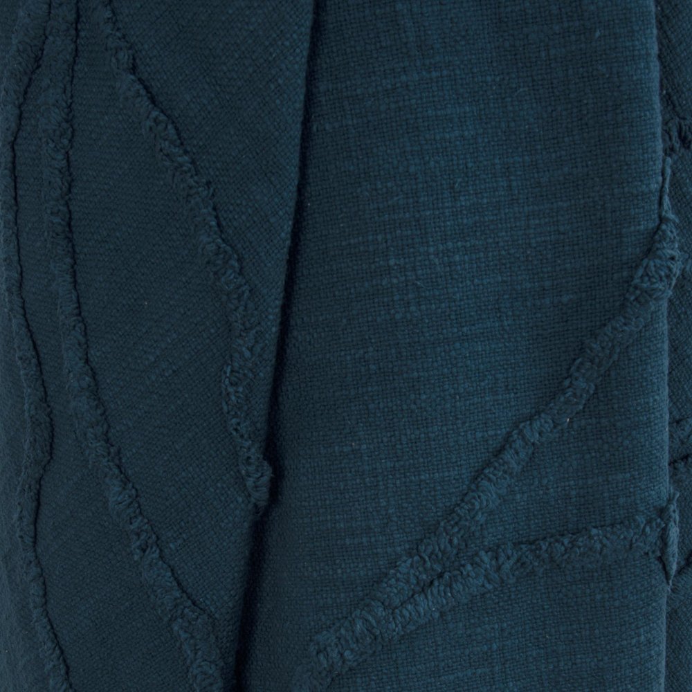 Teal Blue Woven 100% Woven Textured Cotton Throw Blanket HomeRoots