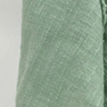 Green Woven 100% Woven Textured Cotton Throw Blanket HomeRoots