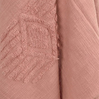 50" X 60" Coral Cotton Woven Ikat Throw Blanket with Tassels HomeRoots