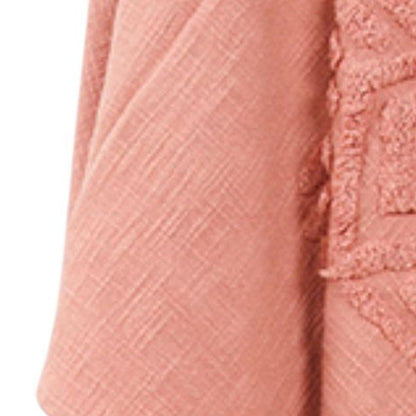 50" X 60" Coral Cotton Woven Ikat Throw Blanket with Tassels HomeRoots