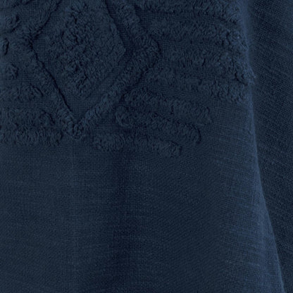 50" X 60" Blue Cotton Woven Ikat Throw Blanket with Tassels HomeRoots