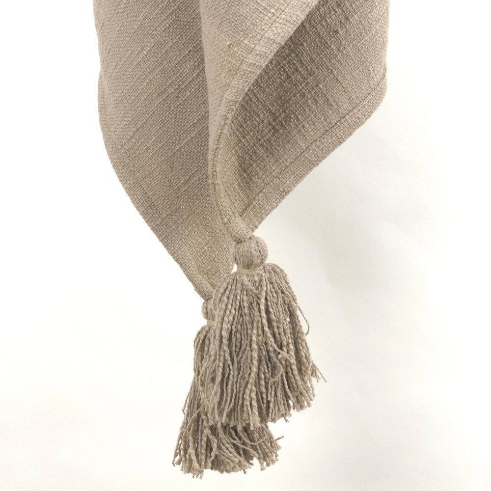 50" X 60" Brown Cotton Woven Ikat Throw Blanket with Tassels HomeRoots