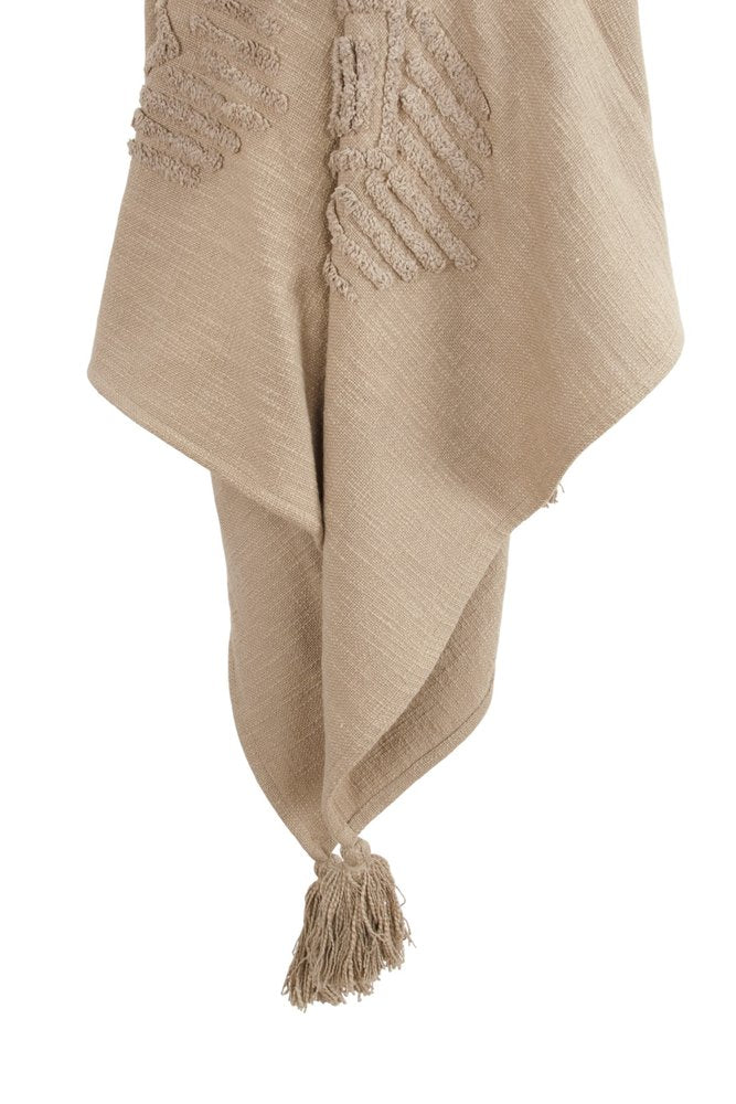 50" X 60" Brown Cotton Woven Ikat Throw Blanket with Tassels HomeRoots