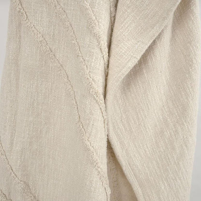 50" X 60" Natural Cotton Woven Geometric Throw Blanket with Tassels HomeRoots