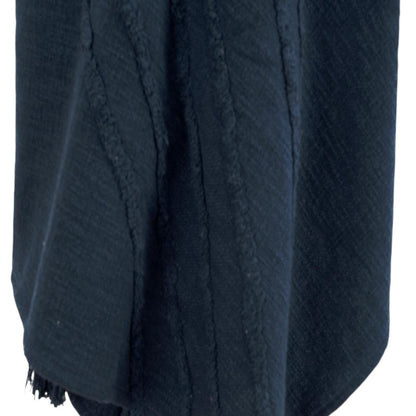 50" X 60" Blue Cotton Woven Geometric Throw Blanket with Tassels HomeRoots