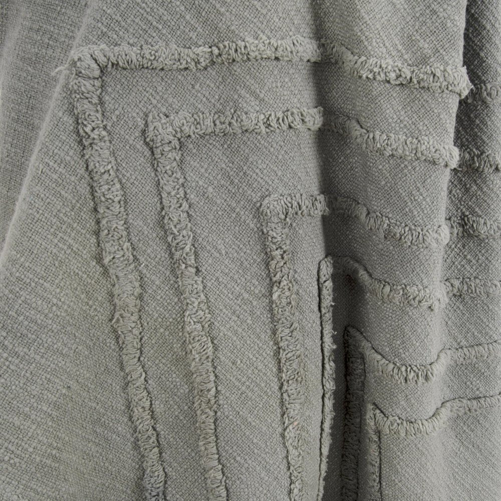 50" X 60" Gray Cotton Woven Geometric Throw Blanket with Tassels HomeRoots