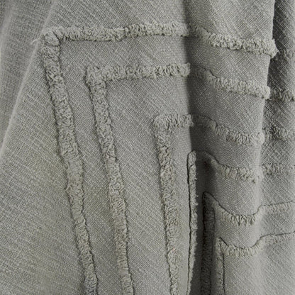 50" X 60" Gray Cotton Woven Geometric Throw Blanket with Tassels HomeRoots