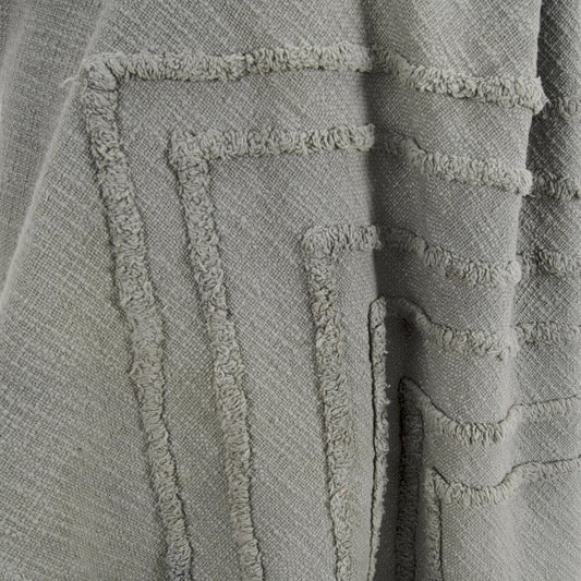 50" X 60" Gray Cotton Woven Geometric Throw Blanket with Tassels HomeRoots