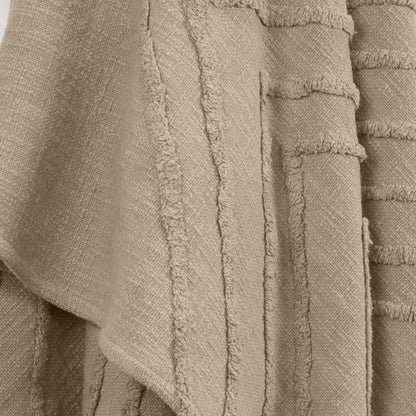 50" X 60" Brown Cotton Woven Geometric Throw Blanket with Tassels HomeRoots