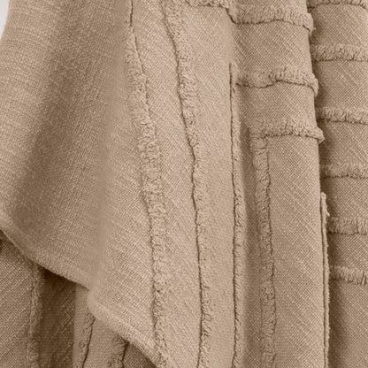 50" X 60" Brown Cotton Woven Geometric Throw Blanket with Tassels HomeRoots