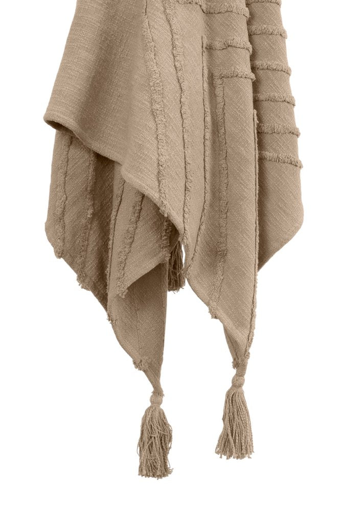 50" X 60" Brown Cotton Woven Geometric Throw Blanket with Tassels HomeRoots