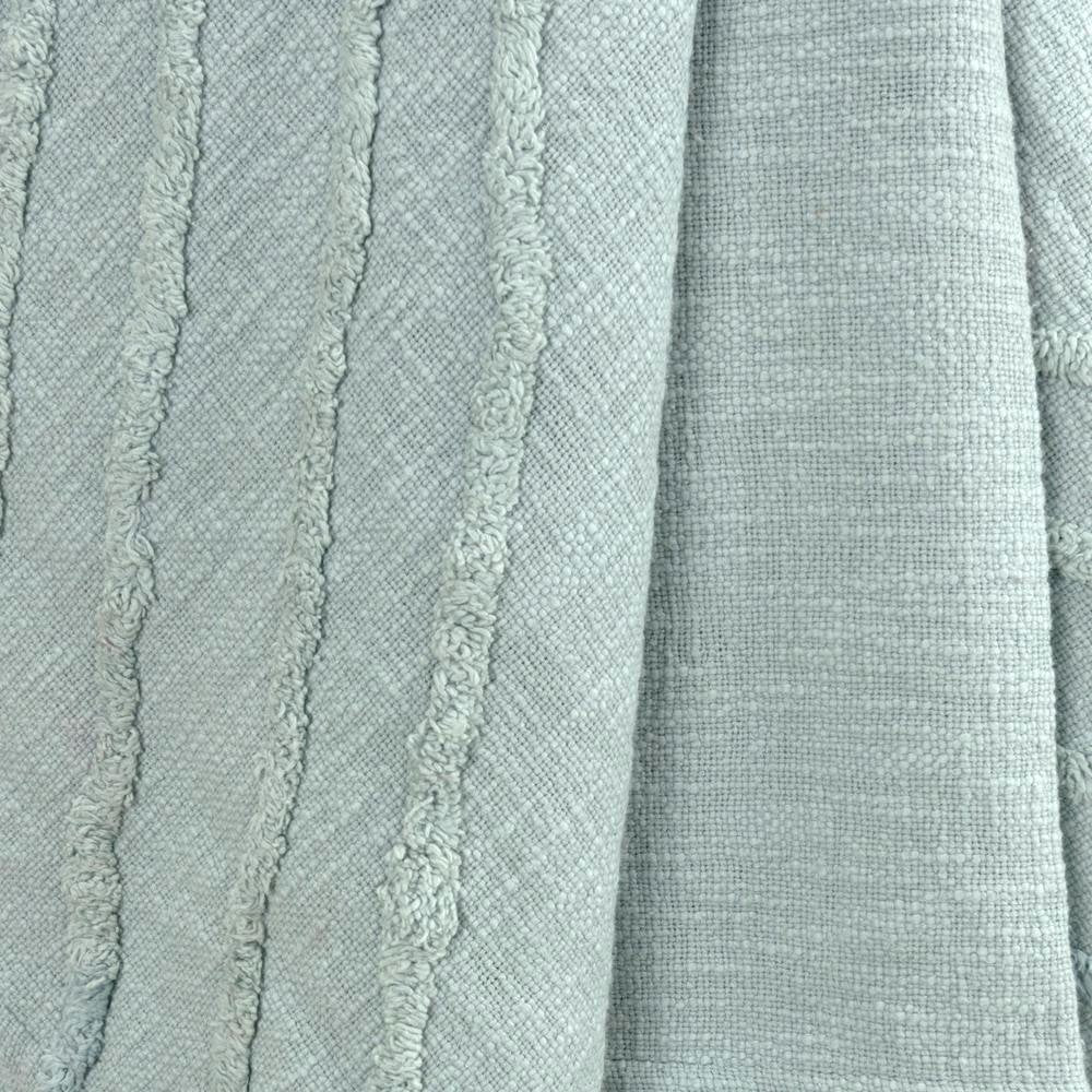 50" X 60" Aqua Cotton Woven Geometric Throw Blanket with Tassels HomeRoots
