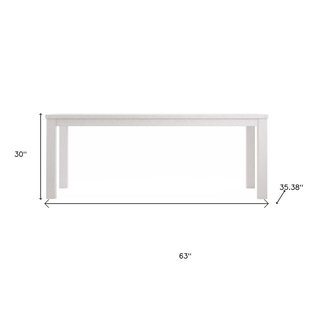 63" White Solid Wood Dining Table HomeRoots