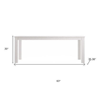 63" White Solid Wood Dining Table HomeRoots
