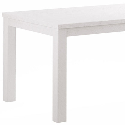 63" White Solid Wood Dining Table