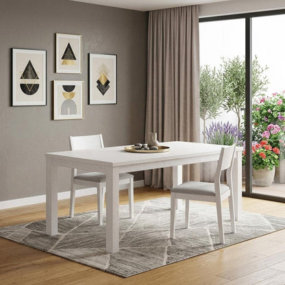 63" White Solid Wood Dining Table HomeRoots