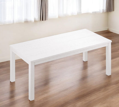 63" White Solid Wood Dining Table