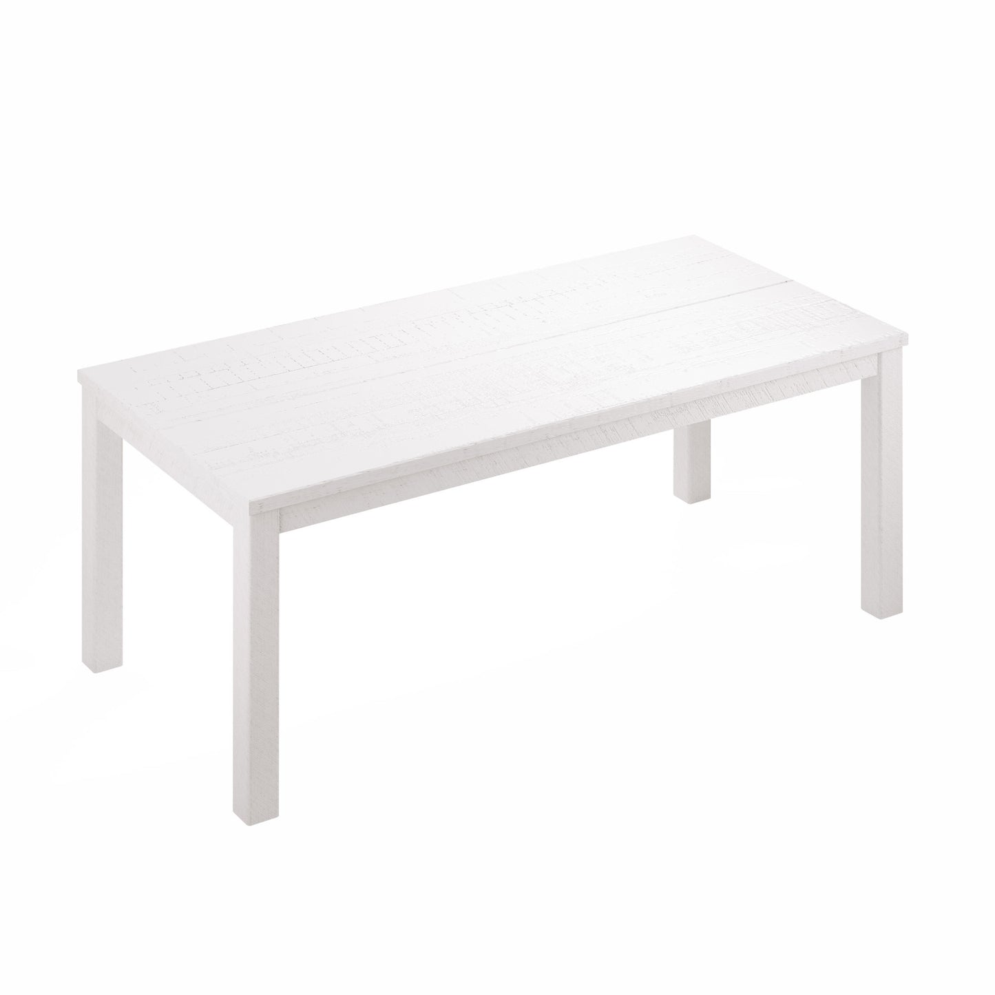 63" White Solid Wood Dining Table